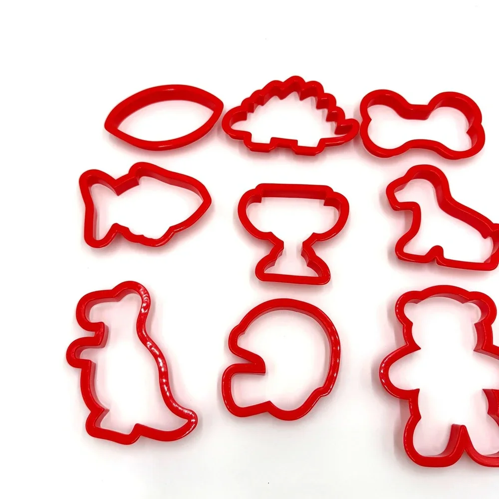 Wilton Cookie Cutter Set 12 Piece Red Mixed Shapes Animals Sports Vintage
